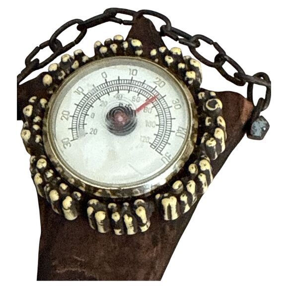 Vintage Rustic Thermometer Wall Plaque Hanging Hiking Boots Cabin Lodge Decor - Picture 6 of 8